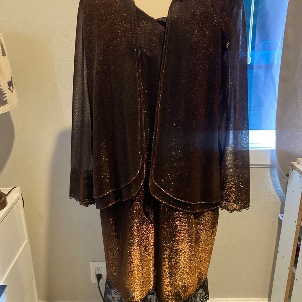 Patra Brown and Orange Midi Dress - Picture 7 of 10